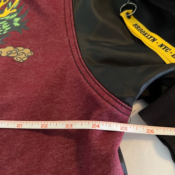 XL RAW YARN INDUSTRIES Red Dragon Asian Unisex Lightweight Jacket Fall Winter - Picture 5 of 10